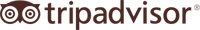 The image shows the logo of Tripadvisor, featuring stylized owl eyes and the brand name in lowercase letters.